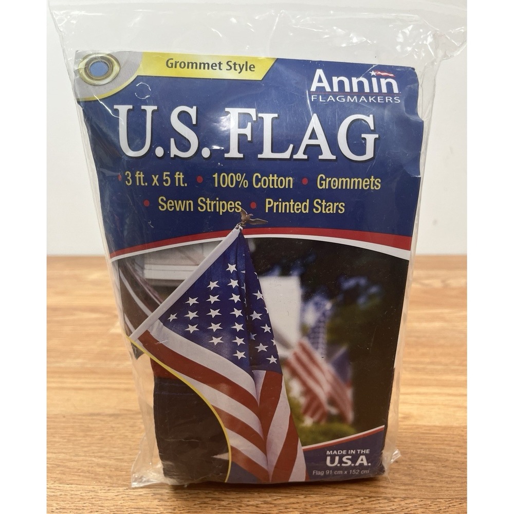 Annin U.S. Flag 3' x 5' Grommet Style 100%‎ Cotton, Made in USA